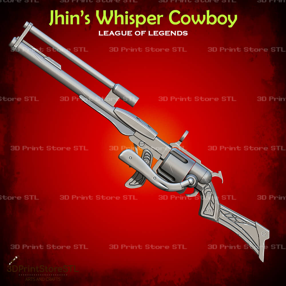 Jhin Rifle Jhin High Noon Whisper Cowboy Cosplay League of Legends 3D Print Model ...