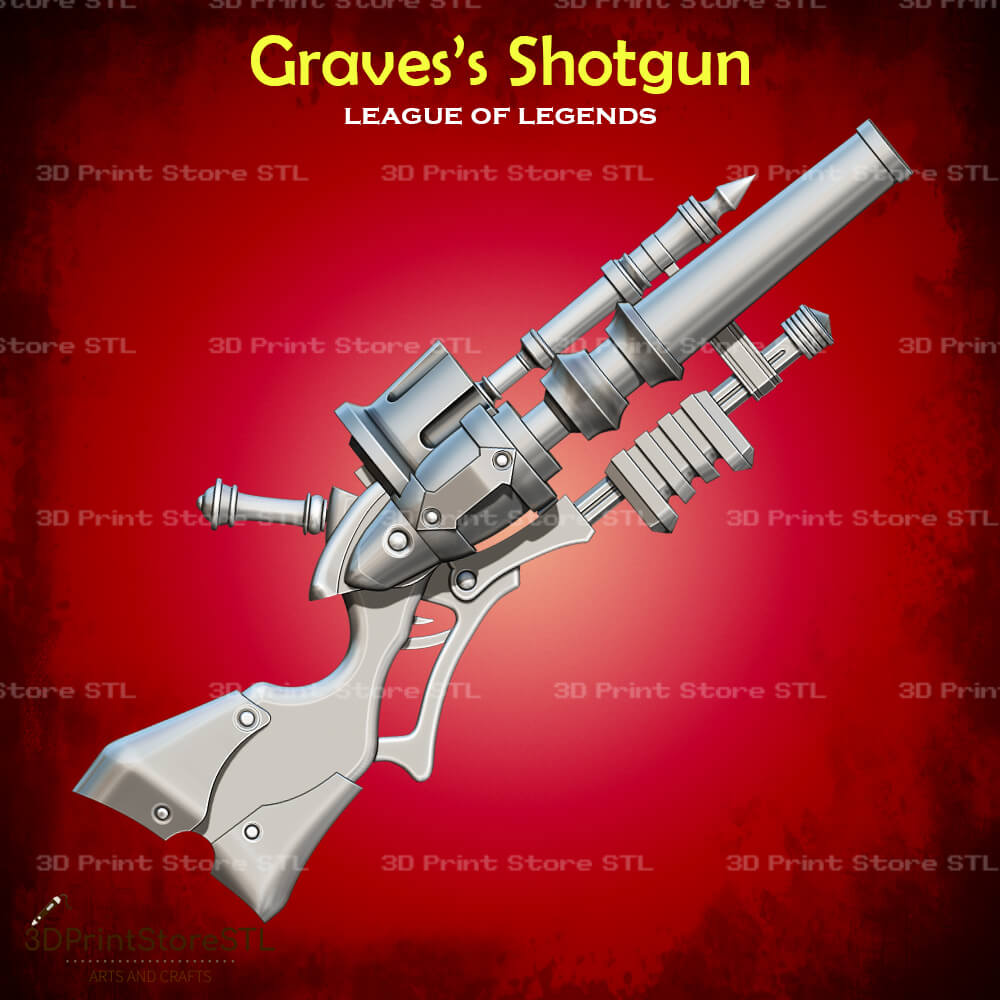 Graves Shotgun Cosplay League of Legends 3D Print Model STL File 3DPrintStoreSTL