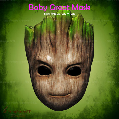 Baby Groot Mask Cosplay Guardians of the Galaxy 3D Print Model STL File 3DPrintStoreSTL