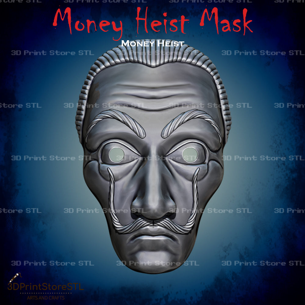 Dali Mask Cosplay Money Heist 3D Print Model STL File 3DPrintStoreSTL