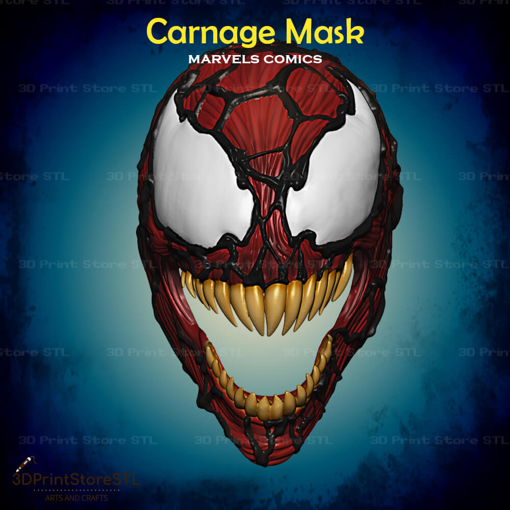 Carnage Mask Cosplay Marvel Comics 3D Print Model STL File 3DPrintStoreSTL