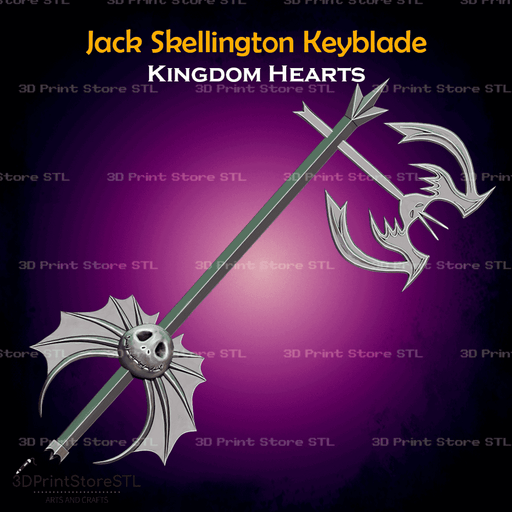 Jack Skellington Keyblade Cosplay Kingdom Hearts 3D Print Model STL File 3DPrintStoreSTL