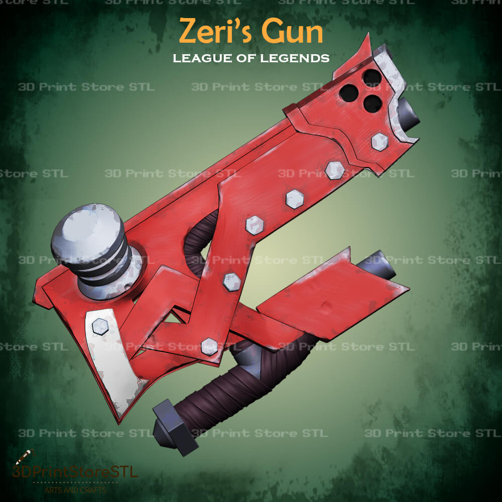 Zeri Gun Cosplay League of Legends 3D Print Model STL File 3DPrintStoreSTL