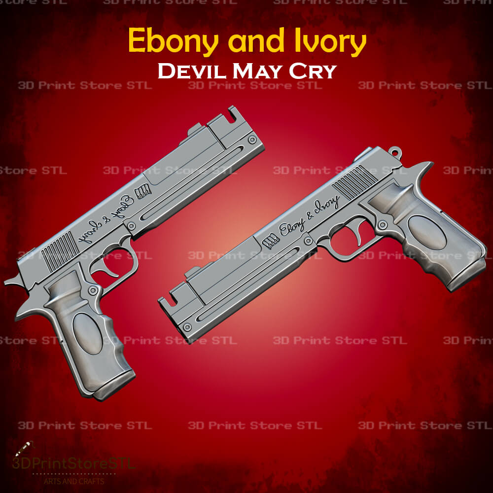 Ebony and Ivory Cosplay Devil May Cry 3D Print Model STL File 3DPrintStoreSTL