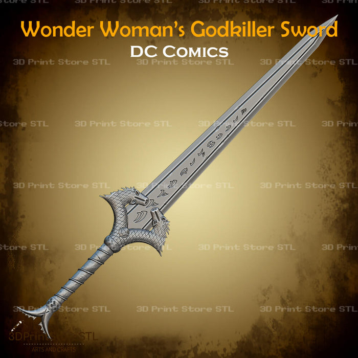 Wonder Woman Godkiller Sword Cosplay Aquaman Movie 3D Print Model STL File 3DPrintStoreSTL