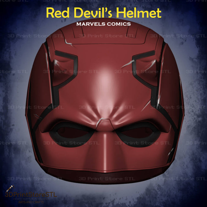 Red Devil Helmet Cosplay Marvel Comics 3D Print Model STL File 3DPrintStoreSTL