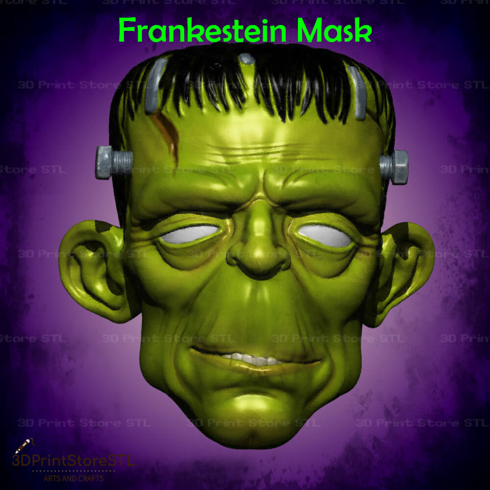 Frankestein Mask Cosplay Halloween 3D Print Model STL File 3DPrintStoreSTL