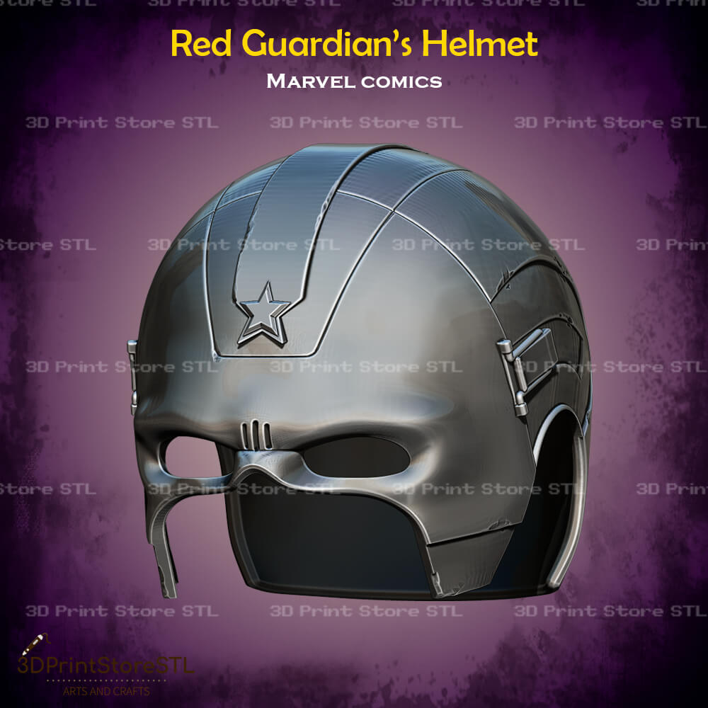 Red Guardian Helmet Cosplay Marvel Comics 3D Print Model STL File 3DPrintStoreSTL