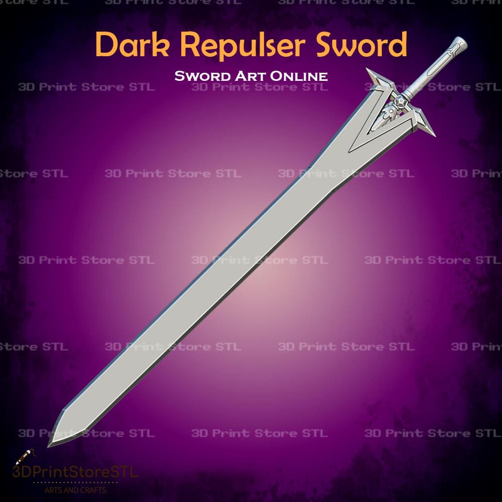 Dark Repulser Sword Cosplay Sword Art Online 3D Print Model STL File 3DPrintStoreSTL