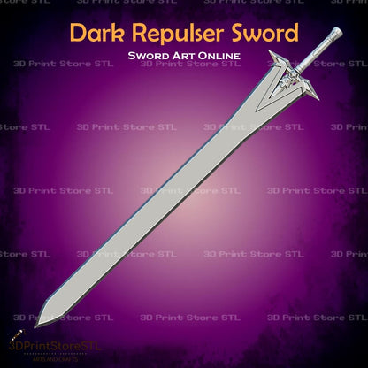 Dark Repulser Sword Cosplay Sword Art Online 3D Print Model STL File 3DPrintStoreSTL