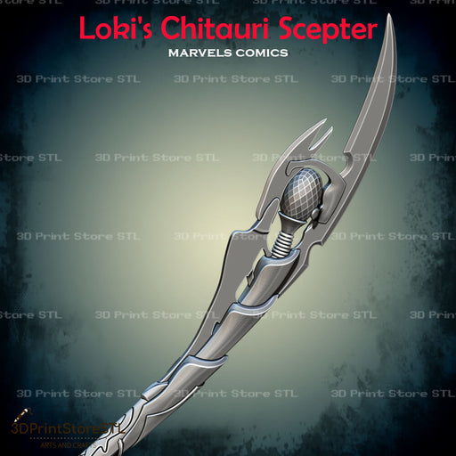 Loki Chitauri Scepter Cosplay Marvel Comics 3D Print Model STL File 3DPrintStoreSTL