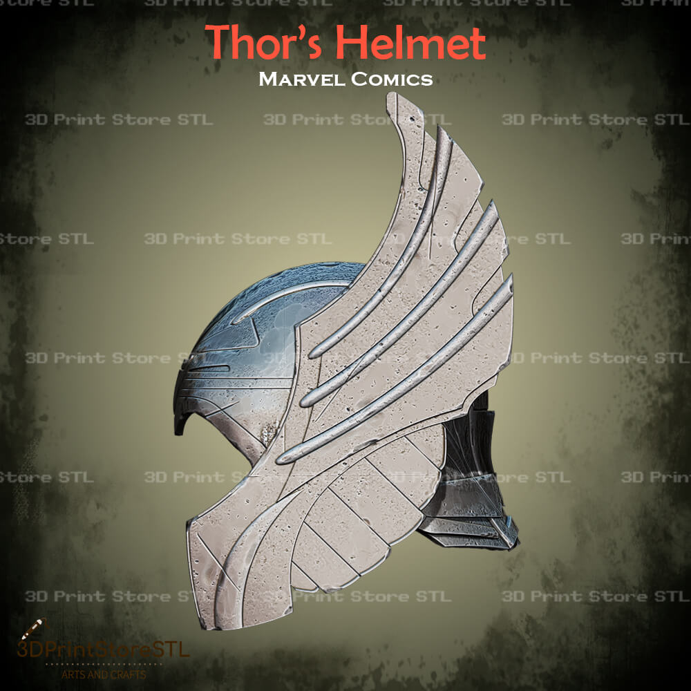 Thor Helmet Cosplay Marvel Comics 3D Print Model STL File 3DPrintStoreSTL