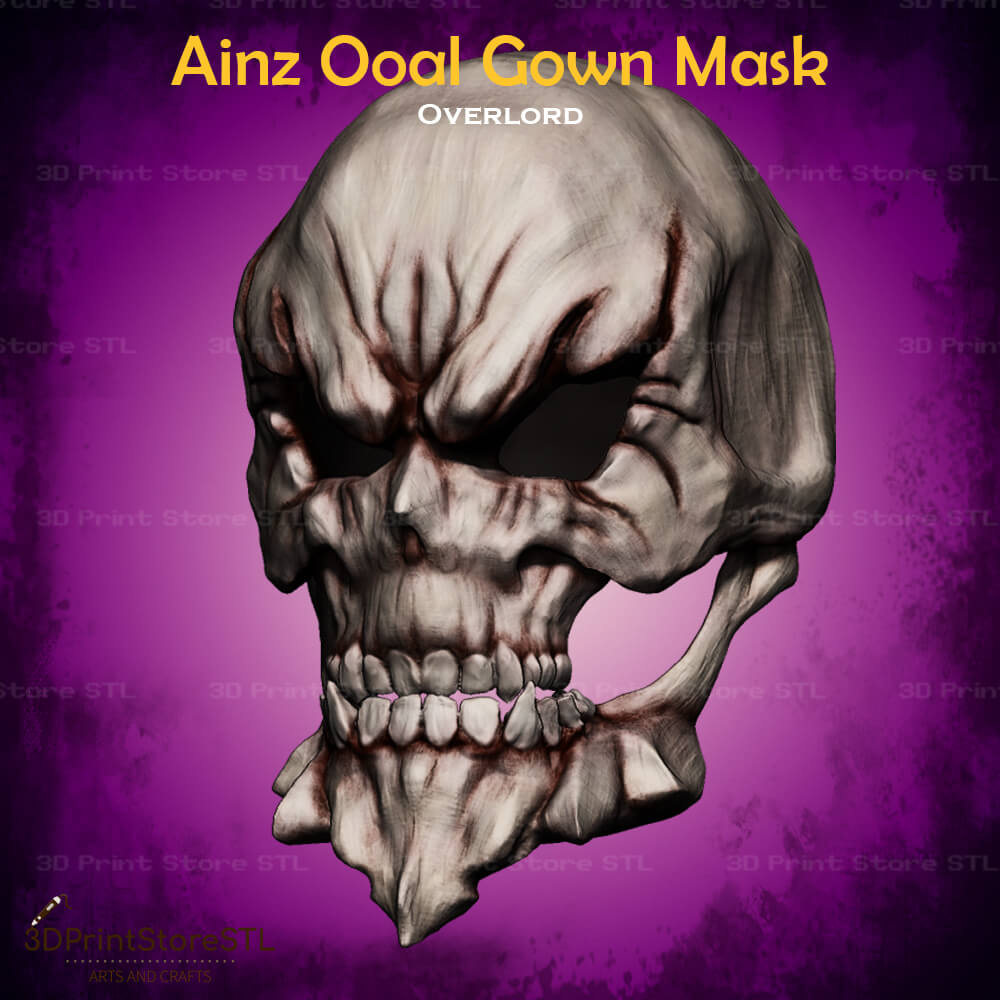 Ainz Ooal Gown Mask Cosplay OverLord 3D Print Model STL File 3DPrintStoreSTL