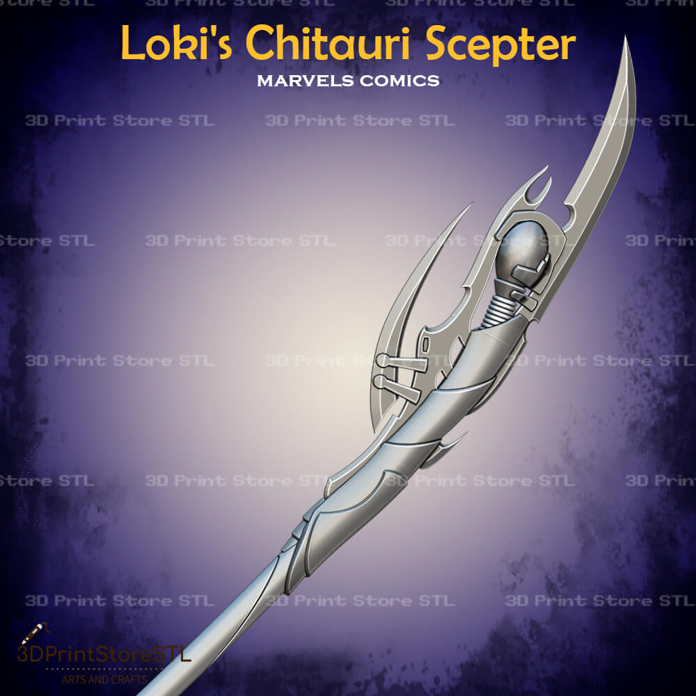 Loki Chitauri Scepter Cosplay Marvel Comics 3D Print Model STL File 3DPrintStoreSTL