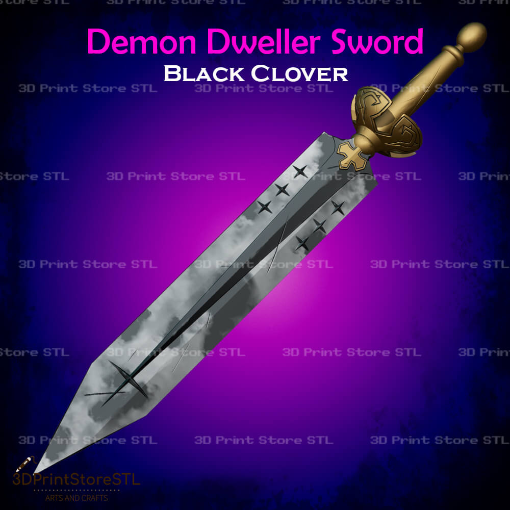 Demon Dweller Sword Cosplay Black Clover 3D Print Model STL File 3DPrintStoreSTL