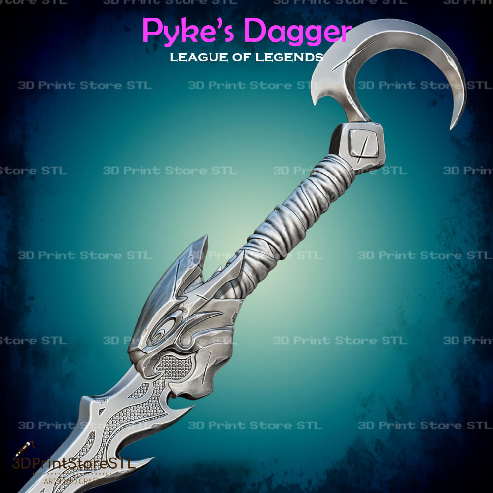 Pyke Dagger Cosplay League of Legends 3D Print Model STL File 3DPrintStoreSTL