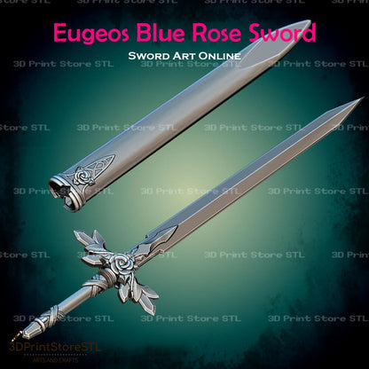 Eugeos Blue Rose Sword Cosplay Sword Art Online 3D Print Model STL File 3DPrintStoreSTL