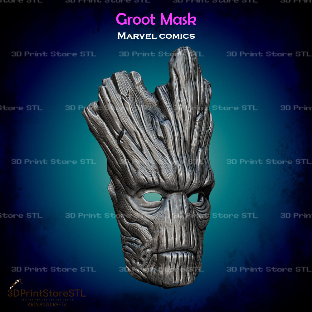 Groot Mask Cosplay Marvel Comics 3D Print Model STL File 3DPrintStoreSTL