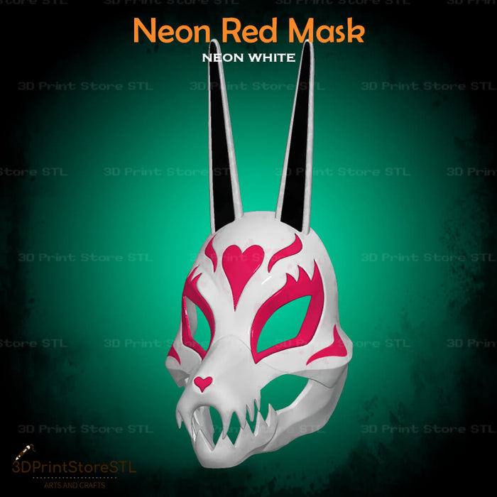 Red Mask Cosplay Neon White Game 3D Print Model STL File 3DPrintStoreSTL