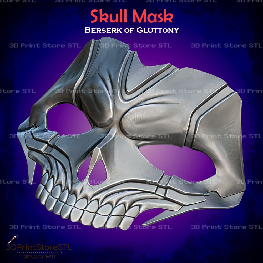 Skull Mask Cosplay Berserk of Gluttony 3D Print Model STL File 3DPrintStoreSTL