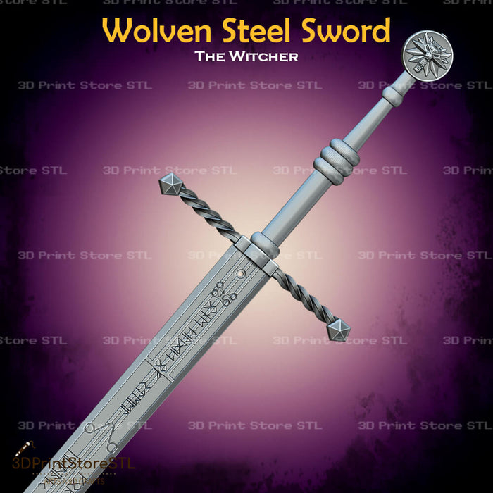 Wolven Steel Sword Cosplay The Witcher 3D Print Model STL File 3DPrintStoreSTL