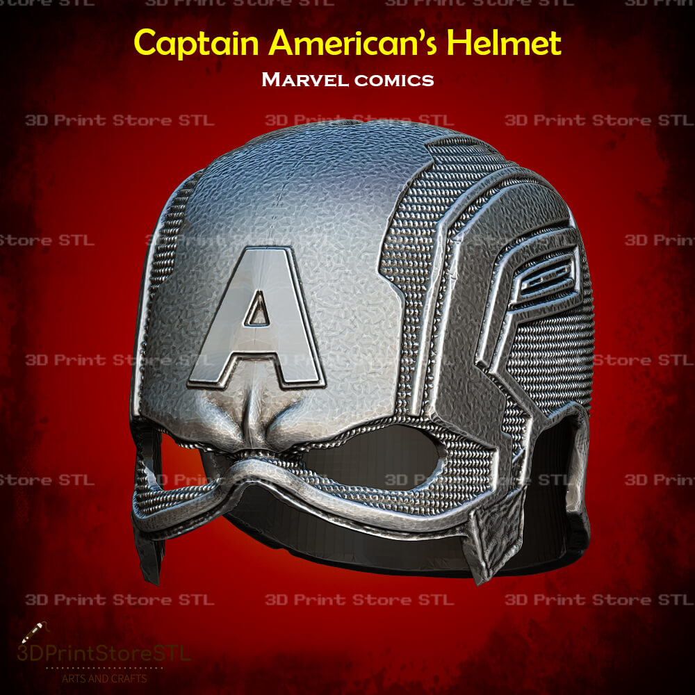 Captain American Helmet Cosplay Marvel Comics 3D Print Model STL File 3DPrintStoreSTL