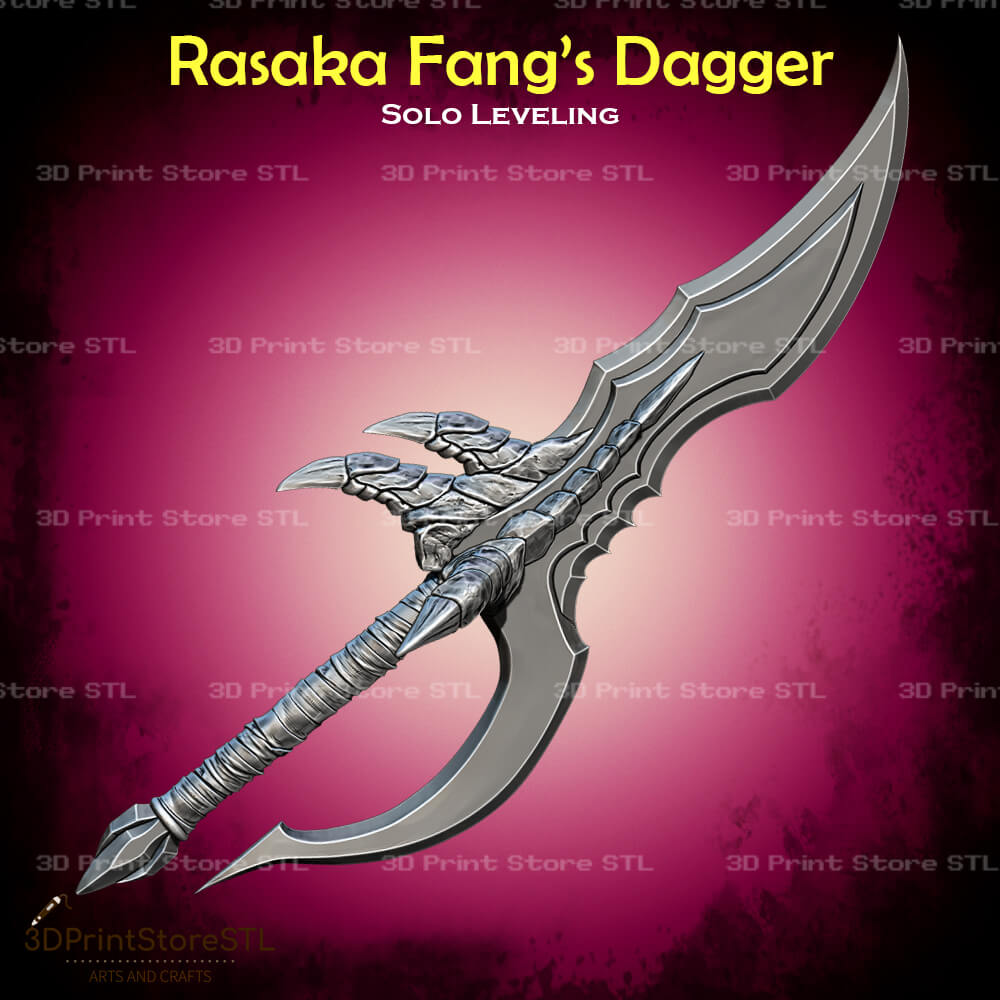 Rasaka Fang Dagger Cosplay Solo Leveling 3D Print Model STL File 3DPrintStoreSTL