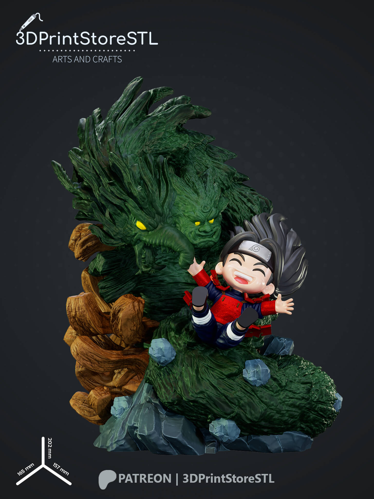 Hashirama Chibi From Naruto 3D Print Model STL File 3DPrintStoreSTL