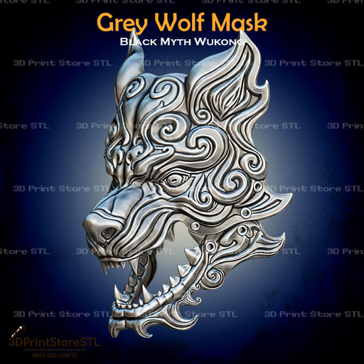 Grey Wolf Mask Cosplay Black Myth Wukong 3D Print Model STL File 3DPrintStoreSTL