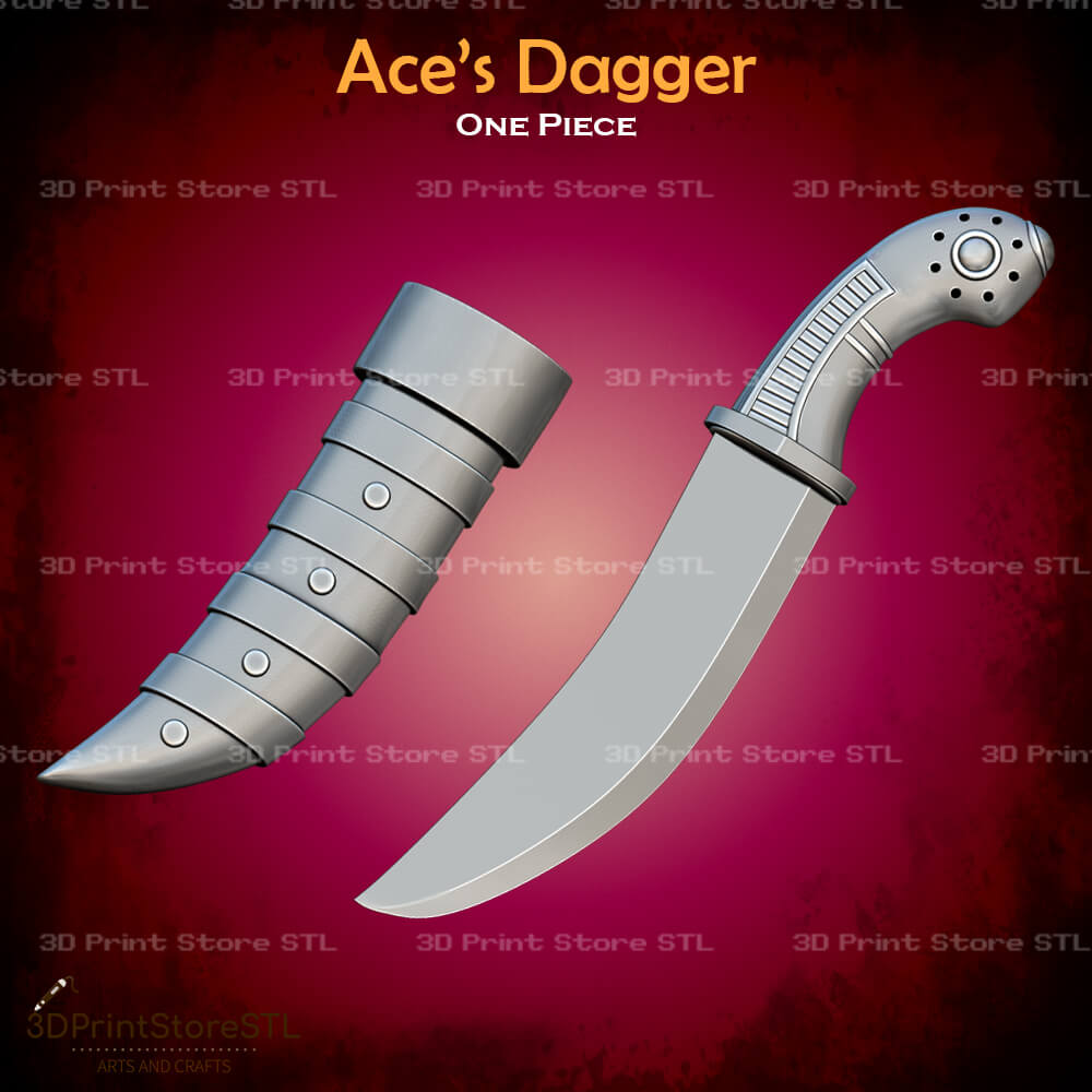 Ace Dagger Cosplay One Piece 3D Print Model STL File 3DPrintStoreSTL