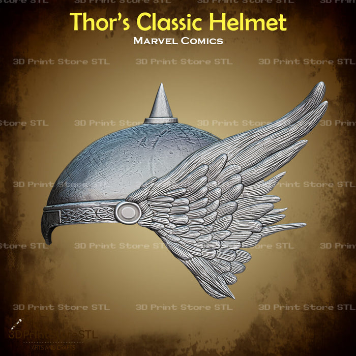 Thor Helmet Classic Cosplay Marvel Comics 3D Print Model STL File 3DPrintStoreSTL