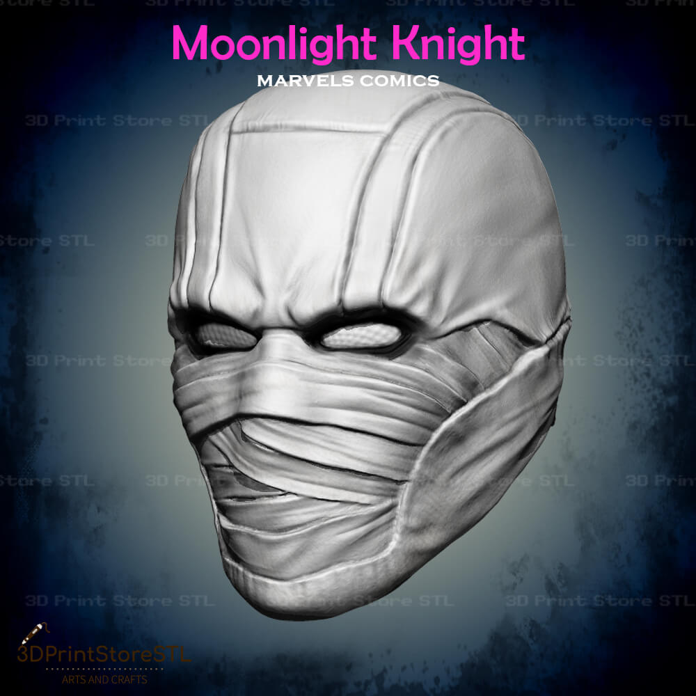 Moonlight Knight Mask Cosplay Marvel Comics 3D Print Model STL File 3DPrintStoreSTL