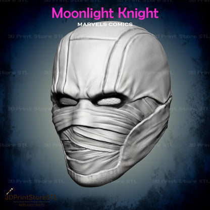 Moonlight Knight Mask Cosplay Marvel Comics 3D Print Model STL File 3DPrintStoreSTL