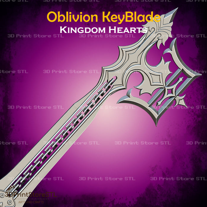 Oblivion KeyBlade Hollowed Cosplay Kingdom Hearts 3D Print Model STL File 3DPrintStoreSTL