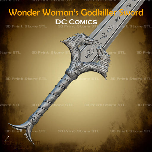 Wonder Woman Godkiller Sword Cosplay Aquaman Movie 3D Print Model STL File 3DPrintStoreSTL