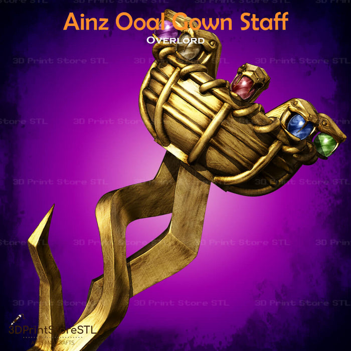 Ainz Ooal Gown Staff Cosplay OverLord 3D Print Model STL File 3DPrintStoreSTL