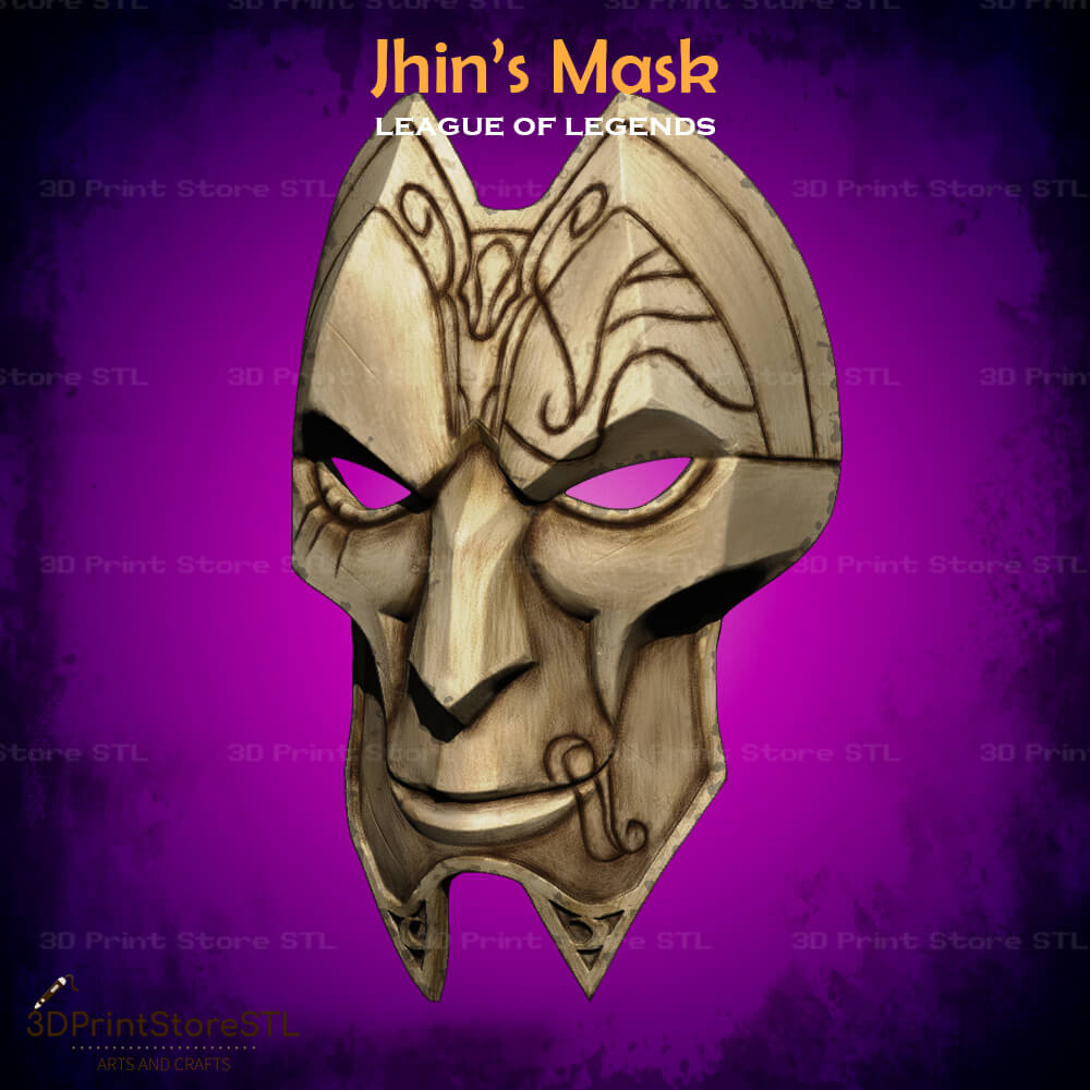 Jhin Mask Cosplay League Of Legends 3D Print Model STL File 3DPrintStoreSTL