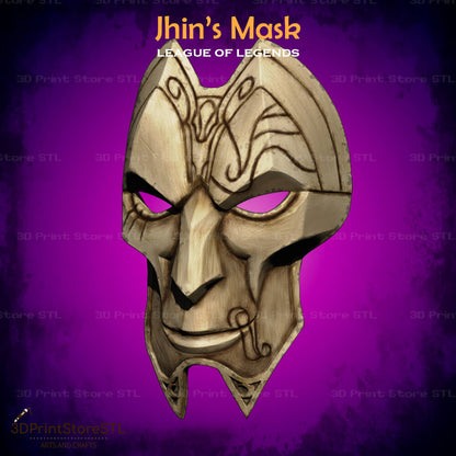 Jhin Mask Cosplay League Of Legends 3D Print Model STL File 3DPrintStoreSTL