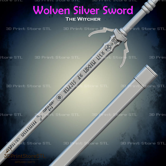 Wolven Silver Sword Cosplay The Witcher 3D Print Model STL File 3DPrintStoreSTL