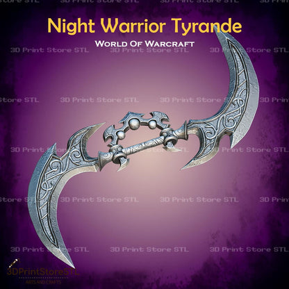 Night Warrior Tyrande Weapon Cosplay World Of Warcraft 3D Print Model STL File 3DPrintStoreSTL