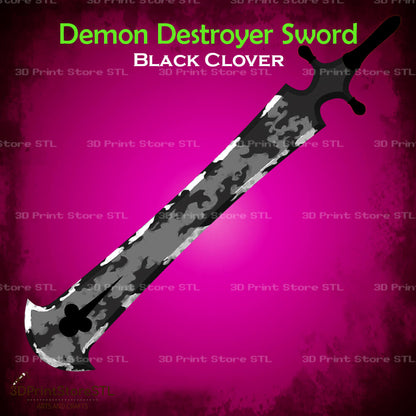 Demon Destroyer Sword Cosplay Black Clover 3D Print Model STL File 3DPrintStoreSTL