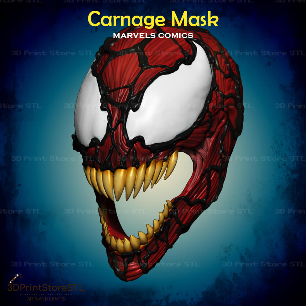 Carnage Mask Cosplay Marvel Comics 3D Print Model STL File 3DPrintStoreSTL