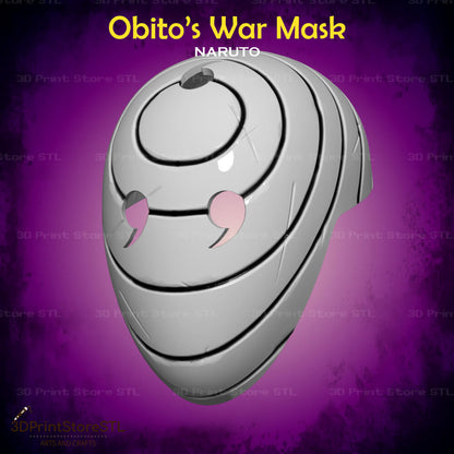 Obito War Mask Cosplay Naruto Shippuden 3D Print Model STL File 3DPrintStoreSTL