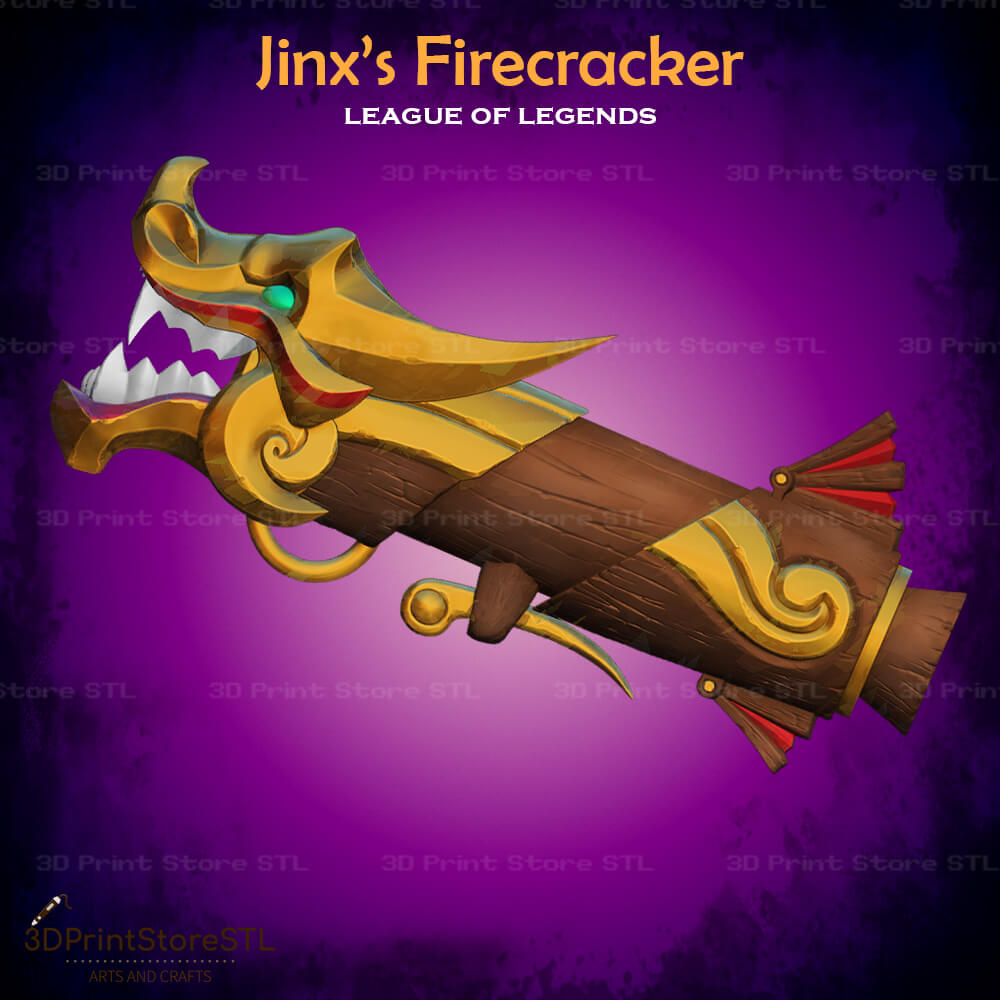 Jinx Firecracker Cosplay League of Legends 3D Print Model STL File 3DPrintStoreSTL