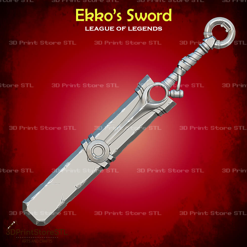 Ekko Sword Cosplay League of Legends 3D Print Model STL File 3DPrintStoreSTL