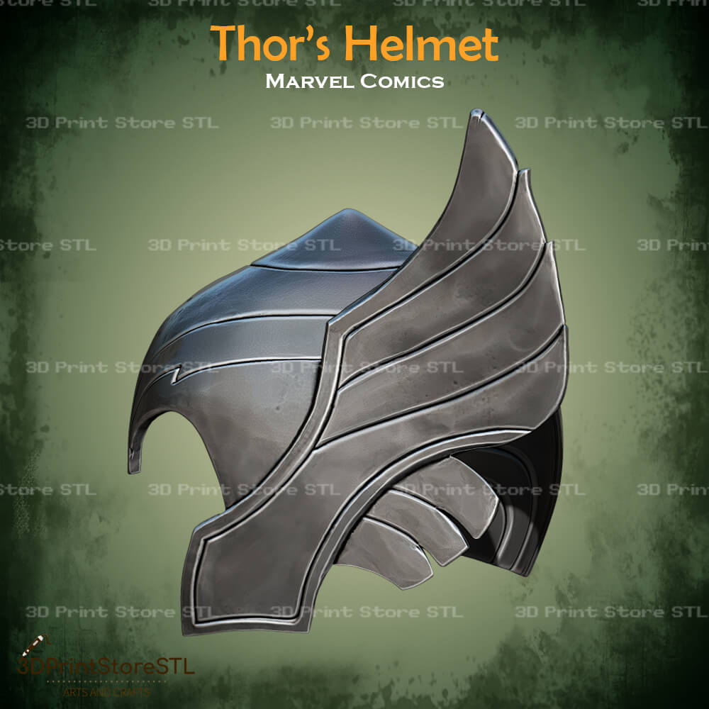 Thor Helmet Cosplay Marvel Comics 3D Print Model STL File 3DPrintStoreSTL