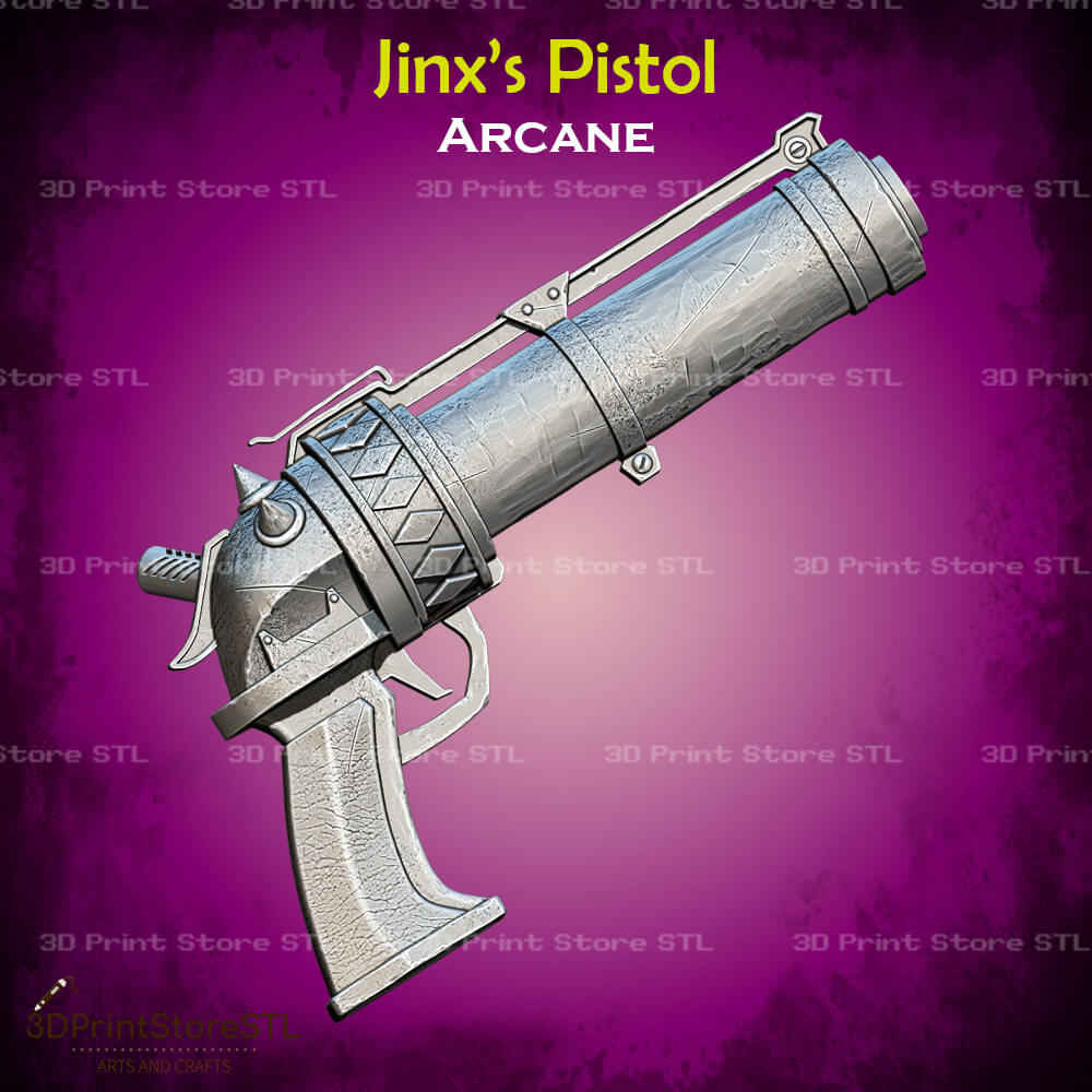 Jinx Pistol Cosplay Arcane 3D Print Model STL File 3DPrintStoreSTL