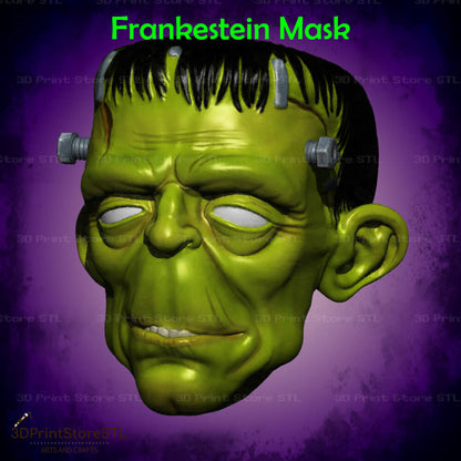 Frankestein Mask Cosplay Halloween 3D Print Model STL File 3DPrintStoreSTL