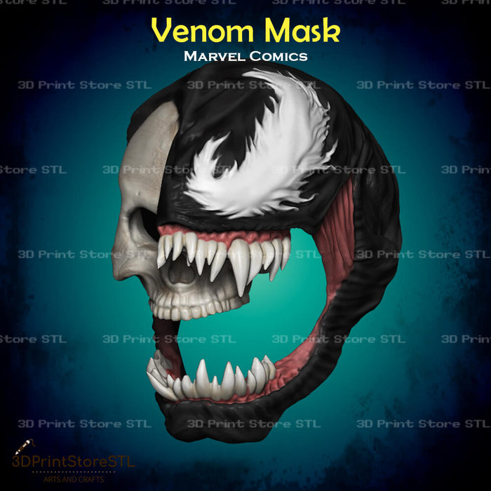 Venom Mask Cosplay Marvel Comics 3D Print Model STL File 3DPrintStoreSTL