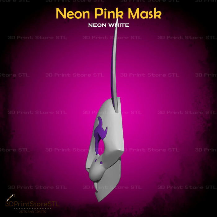 Pink Mask Cosplay Neon White Game 3D Print Model STL File 3DPrintStoreSTL